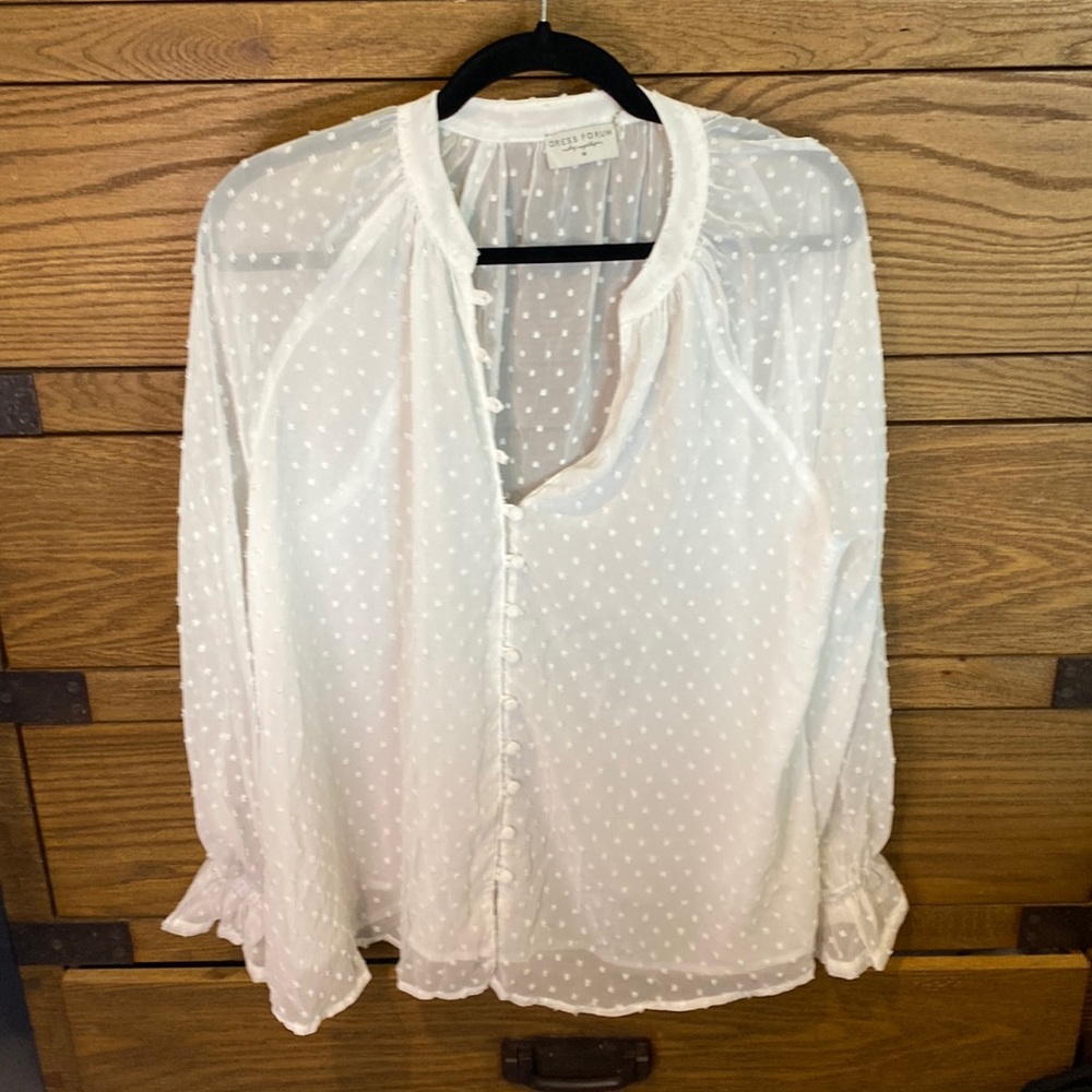 Dress Forum Sheer Long-Sleeve Blouse - M